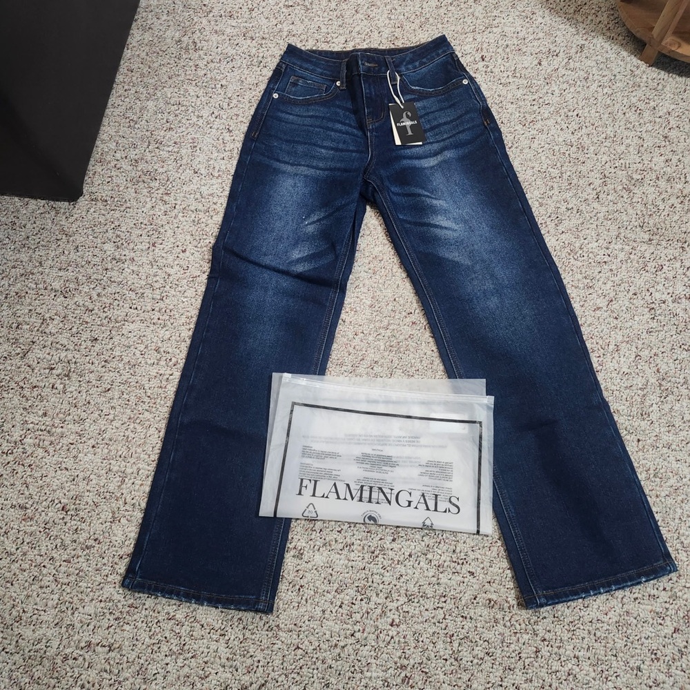 Flamingals Women's Dark Blue Flare Jeans